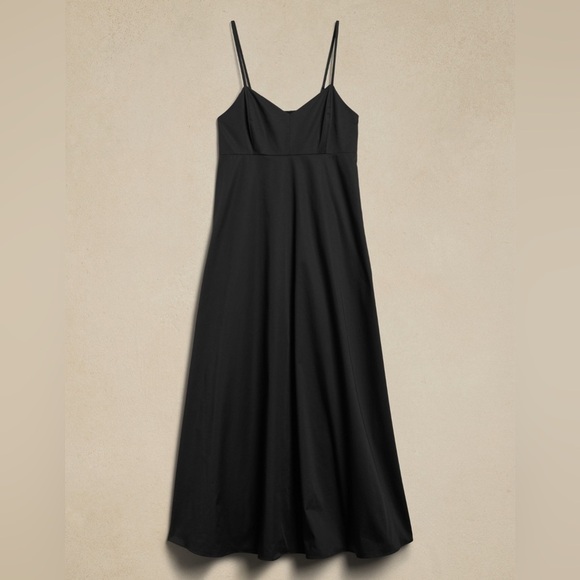 NWT! Banana Republic Black Poplin Cut-Out Maxi Dress - Multiple Sizes 🦚 - Picture 3 of 8